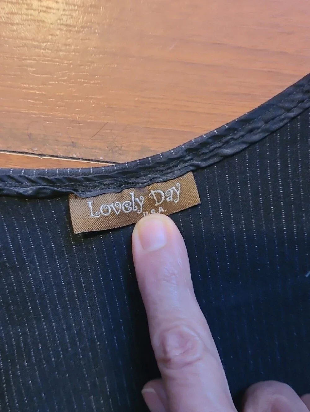 Lovely Day Black Pinstripe Button Front Vest - Picture 4 of 7